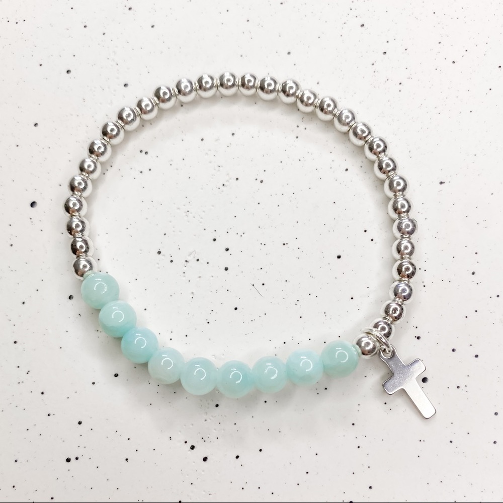 Silver plated Jade Gemstone Bracelet